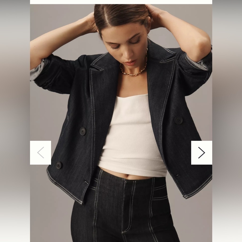 NWT Maeve Boxy Rinsed Denim Blazer Size XL